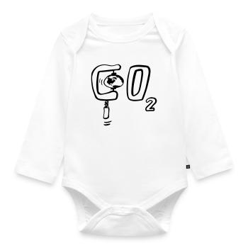 Unter CO2 Druck - Erde im Klimawandel - Baby Bio-Langarm-Body - Weiß - Vorne