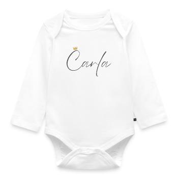 Chemise Princesse Carla – Nom avec la lettre C - Body Bébé bio manches longues - blanc - Devant