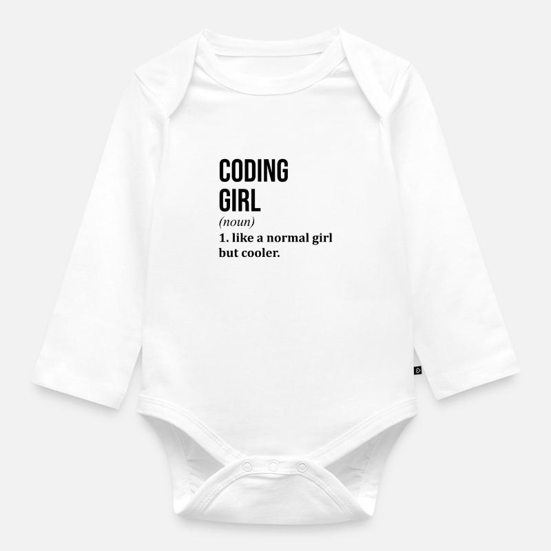 Coding - Organic Longsleeve Baby Bodysuit - white