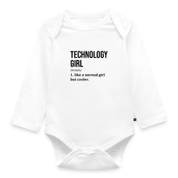 Technologie - Body Bébé bio manches longues - blanc - Devant