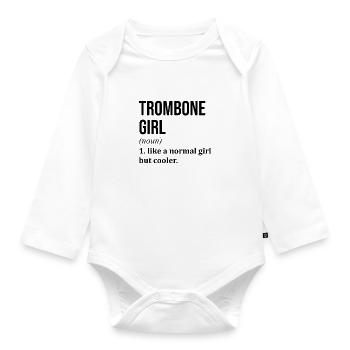 Trombone - Organic Longsleeve Baby Bodysuit - white - Front