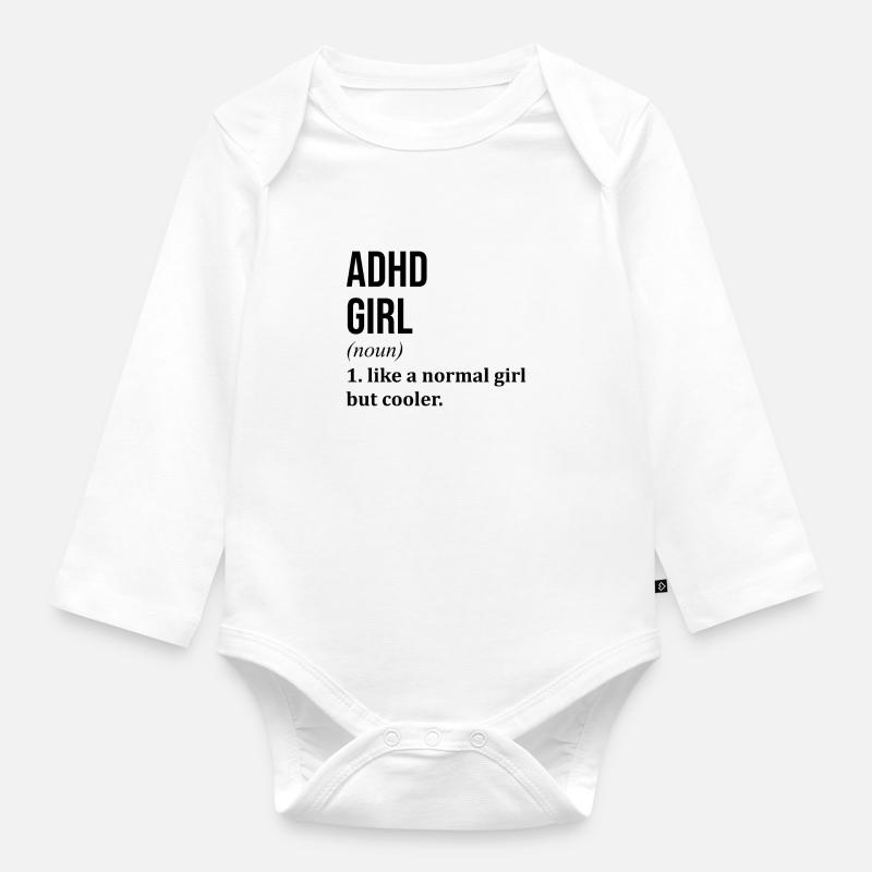 TDAH - Body Bébé bio manches longues - blanc