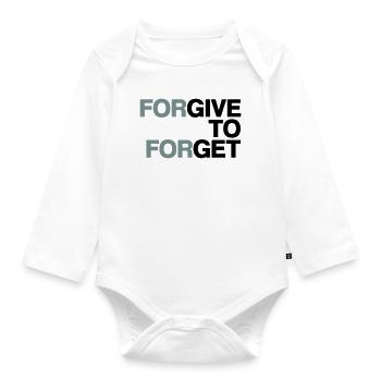 Forgive to forget - Organic Longsleeve Baby Bodysuit - white - Front
