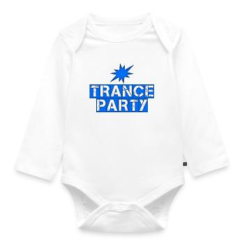 Trance Party - Baby Bio-Langarm-Body - Weiß - Vorne