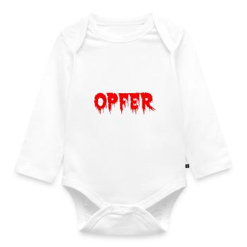 Konsumopfer Konsument Konsumieren Kaufsucht - Baby Bio-Langarm-Body - Weiß - Vorne