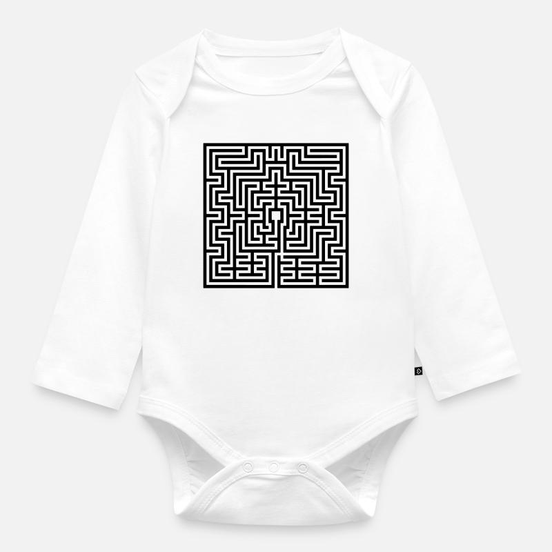 Labyrinthe - Body Bébé bio manches longues - blanc