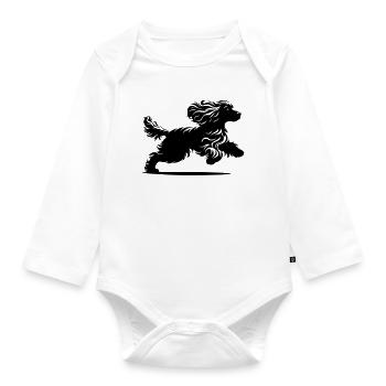 Cocker Spaniel - Baby Bio-Langarm-Body - Weiß - Vorne