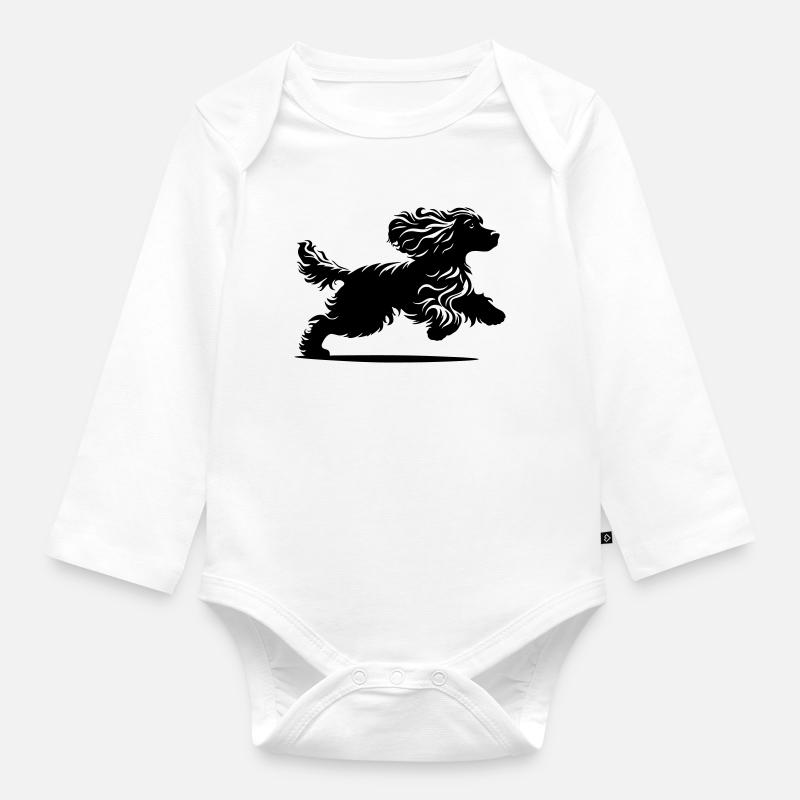 Cocker Spaniel - Baby Bio-Langarm-Body - Weiß