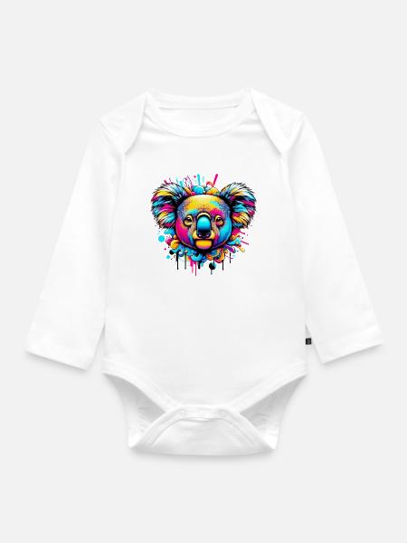 Koala - Baby Bio-Langarm-Body - Weiß