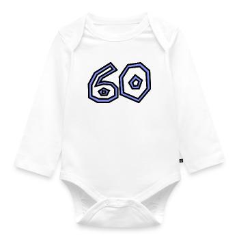 60 - Organic Longsleeve Baby Bodysuit - white - Front