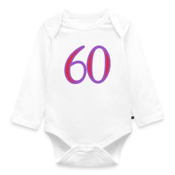 60. 60 YEARS - Organic Longsleeve Baby Bodysuit - white - Front
