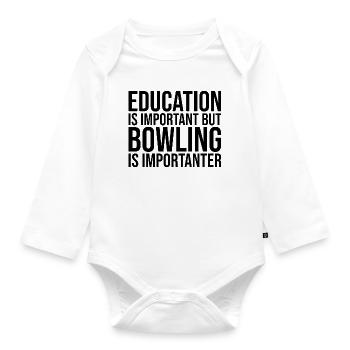 Bowling Bowling Bowling - Organic Longsleeve Baby Bodysuit - white - Front