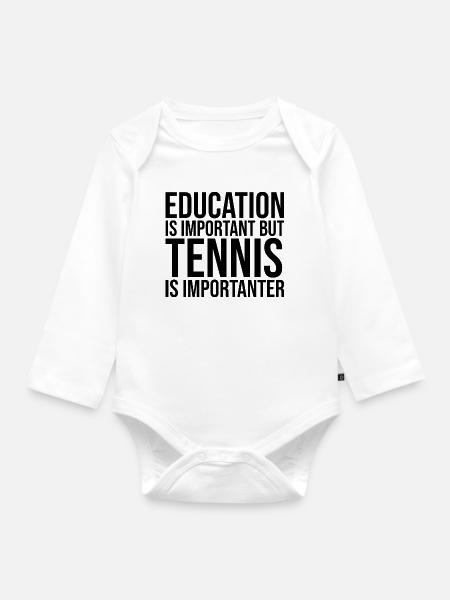 Tennis Tennis Tennis - Baby Bio-Langarm-Body - Weiß