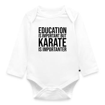Karate Karate Karate - Baby Bio-Langarm-Body - Weiß - Vorne