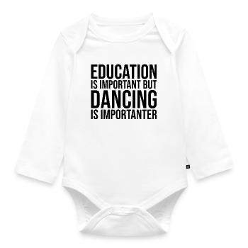 Dancing Dancing Dancing - Organic Longsleeve Baby Bodysuit - white - Front