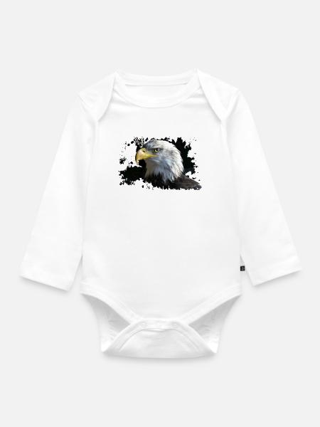 Adler - Baby Bio-Langarm-Body - Weiß