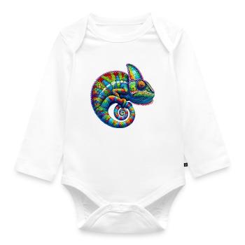 Caméléon - Body Bébé bio manches longues - blanc - Devant