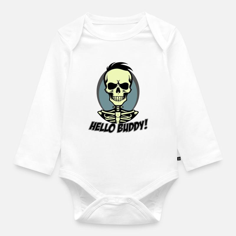 Hello Buddy 2 - Baby Bio-Langarm-Body - Weiß
