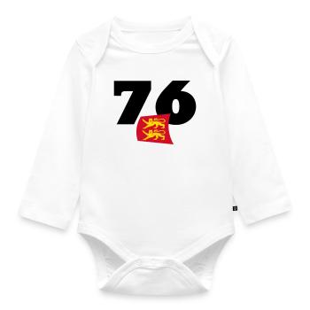 Seine-Maritime - Normandy - France - Organic Longsleeve Baby Bodysuit - white - Front