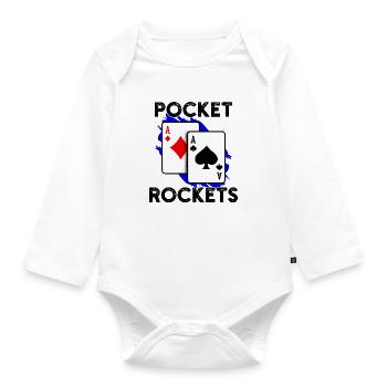 Casino Zocken Poker Kartenspiel Statement Jackpot - Baby Bio-Langarm-Body - Weiß - Vorne