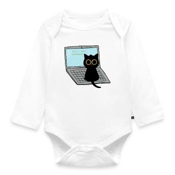 Kill All Humans Cat - Organic Longsleeve Baby Bodysuit - white - Front