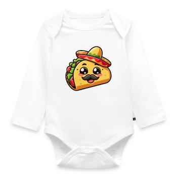 Fiesta Taco: Der herzhafte Senor - Baby Bio-Langarm-Body - Weiß - Vorne