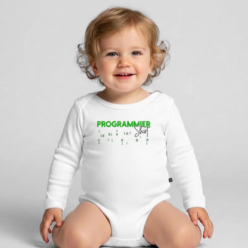 Programmer Developer Code Statement Scripting Organic Longsleeve Baby Bodysuit