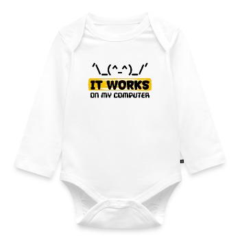 Coden Skripting Computerfreak Developer Statement - Baby Bio-Langarm-Body - Weiß - Vorne