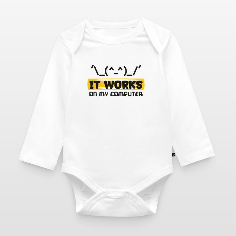 Déclaration du développeur Coden Scripting Computer Geek Body Bébé bio manches longues