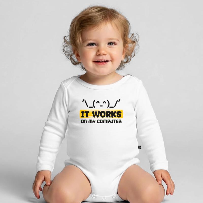 Déclaration du développeur Coden Scripting Computer Geek Body Bébé bio manches longues