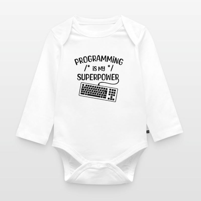 Computer Freak Statement Developer Programmer Organic Longsleeve Baby Bodysuit