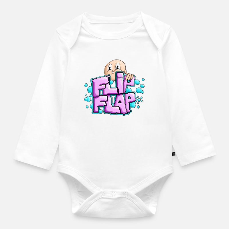 Spaßiger Graffiti-Bubble Flip - Baby Bio-Langarm-Body - Weiß