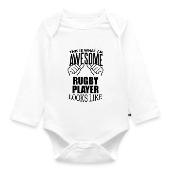 Rugby Rugby Rugby - Body Bébé bio manches longues - blanc - Devant