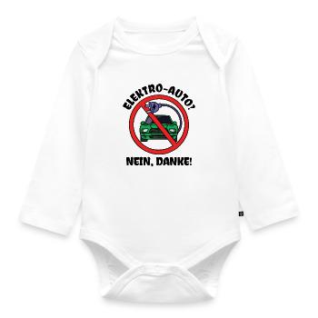 Refueling Statement Drive E-car Energy Storage - Organic Longsleeve Baby Bodysuit - white - Front