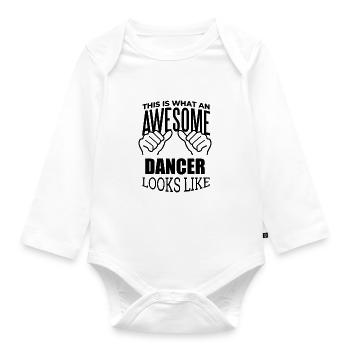 Dance Dance Dance - Organic Longsleeve Baby Bodysuit - white - Front