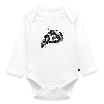 Zschopau GDR Motorcycle - Organic Longsleeve Baby Bodysuit - white - Front