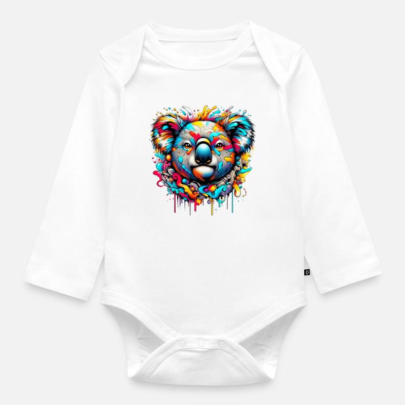 Koala - Baby Bio-Langarm-Body - Weiß