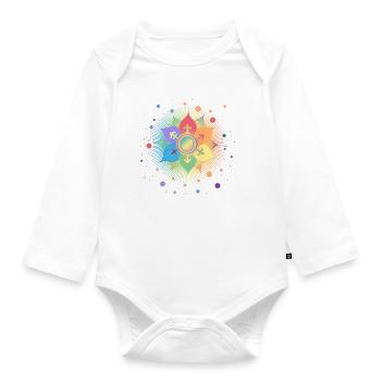 Florecer con símbolos de género: orgullo y pertenencia - Body orgánico de manga larga para bebé - blanco - delante