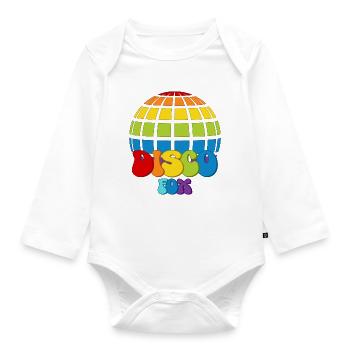 Disco Fox Disco Ball Groovy Discotheque Discofox - Organic Longsleeve Baby Bodysuit - white - Front