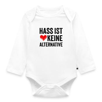 Hass ist keine Alternative - Baby Bio-Langarm-Body - Weiß - Vorne