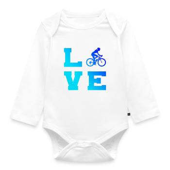 Cyclisme Vélo Homme Vélo Cyclisme - Body Bébé bio manches longues - blanc - Devant