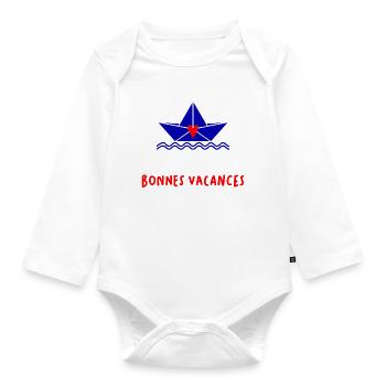 HAPPY HOLIDAYS - Organic Longsleeve Baby Bodysuit - white - Front
