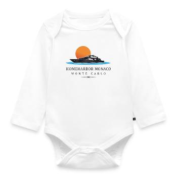 Home port Monaco - Organic Longsleeve Baby Bodysuit - white - Front