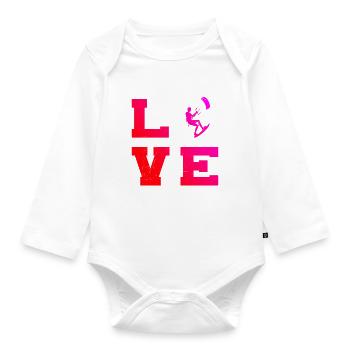Kitesurf Kiten Kitesurfing Kite Kitesurfer - Organic Longsleeve Baby Bodysuit - white - Front