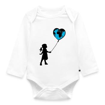 Planet Erde - Baby Bio-Langarm-Body - Weiß - Vorne