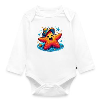 Seestern - Baby Bio-Langarm-Body - Weiß - Vorne