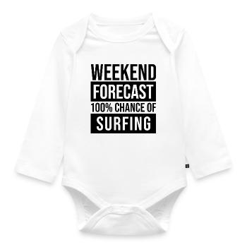 Surf Surf Surf - Organic Longsleeve Baby Bodysuit - white - Front