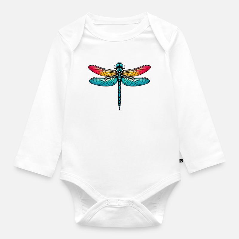 Libellule - Body Bébé bio manches longues - blanc