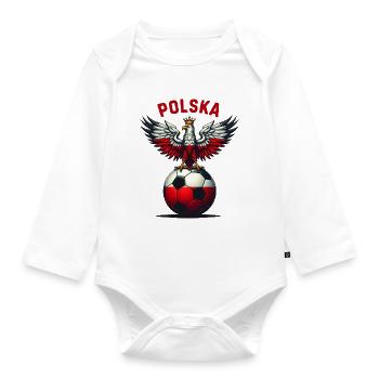 Polnischer Fußball - Baby Bio-Langarm-Body - Weiß - Vorne