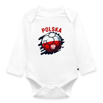 Polnischer Fußball - Baby Bio-Langarm-Body - Weiß - Vorne